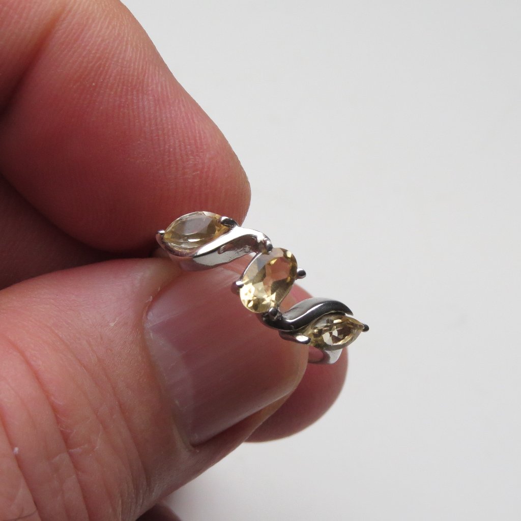925 Sterling Silver Genuine Citrin Ring 71$